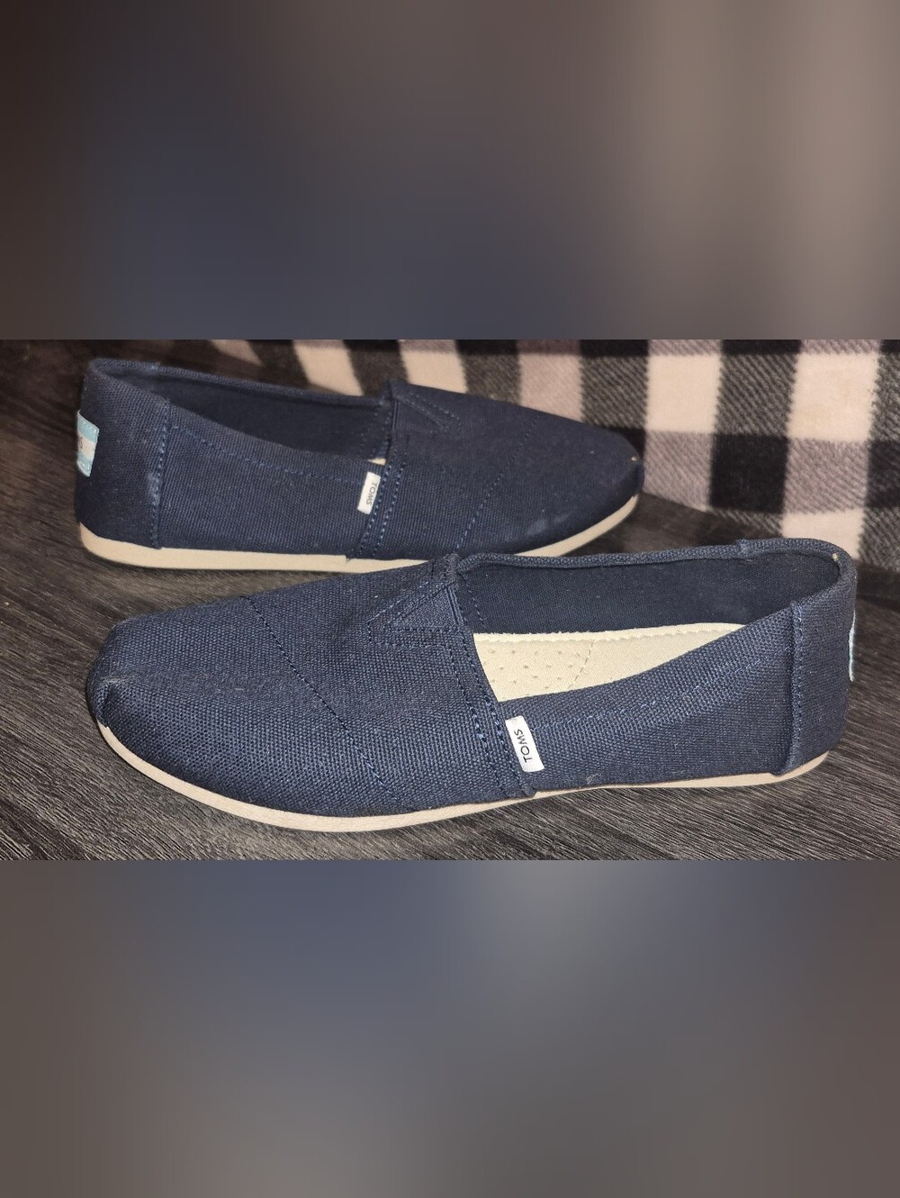 TOMS Women's Navy Canvas Slip-On Shoes